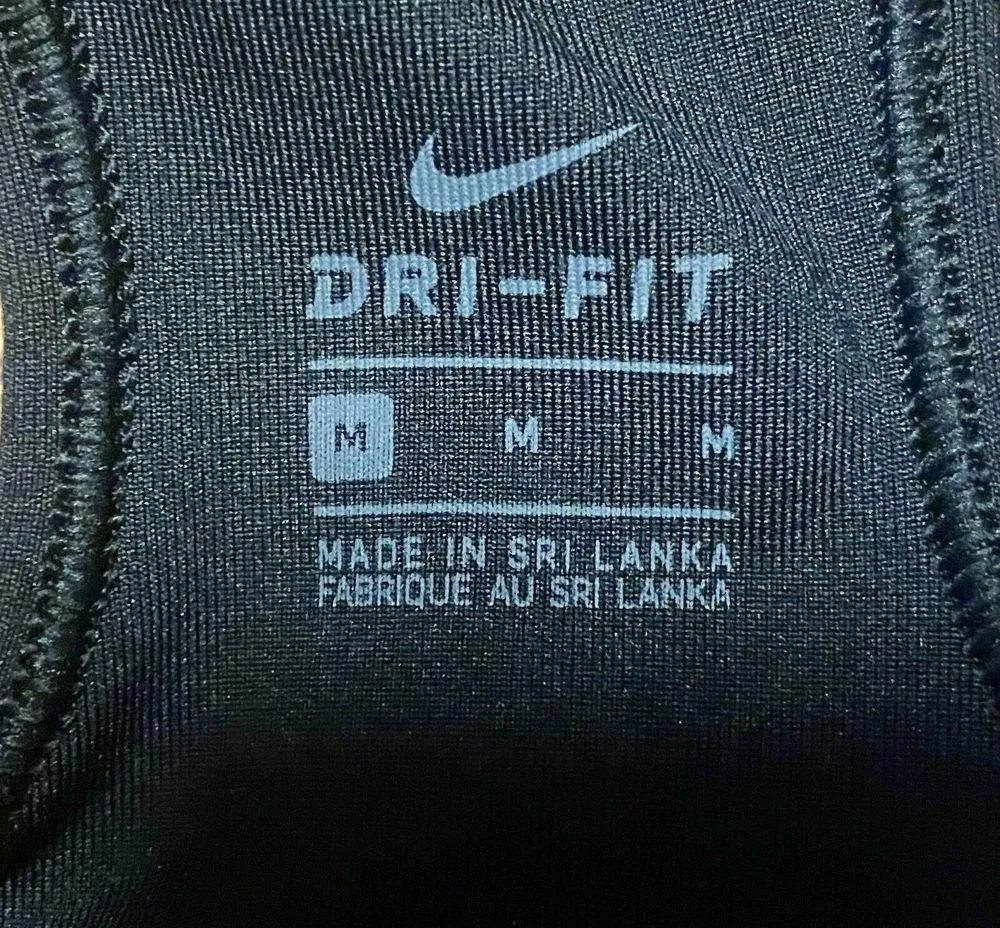 Nike Pro Sport Bra Women's Medium Support Classic Swoosh Training Top Black Logo - Image 7