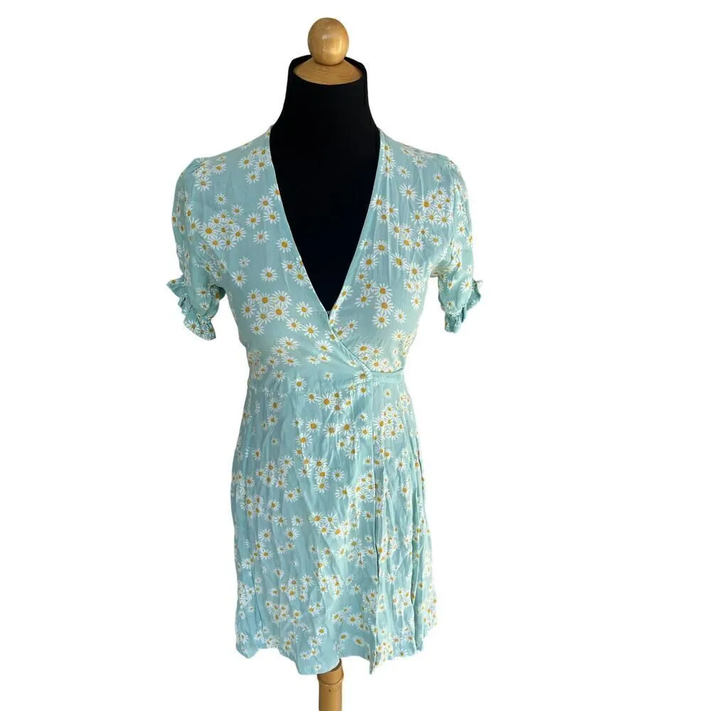 Faithful the Brand Mira baby blue floral Size US XS Wrap dress - Image 3