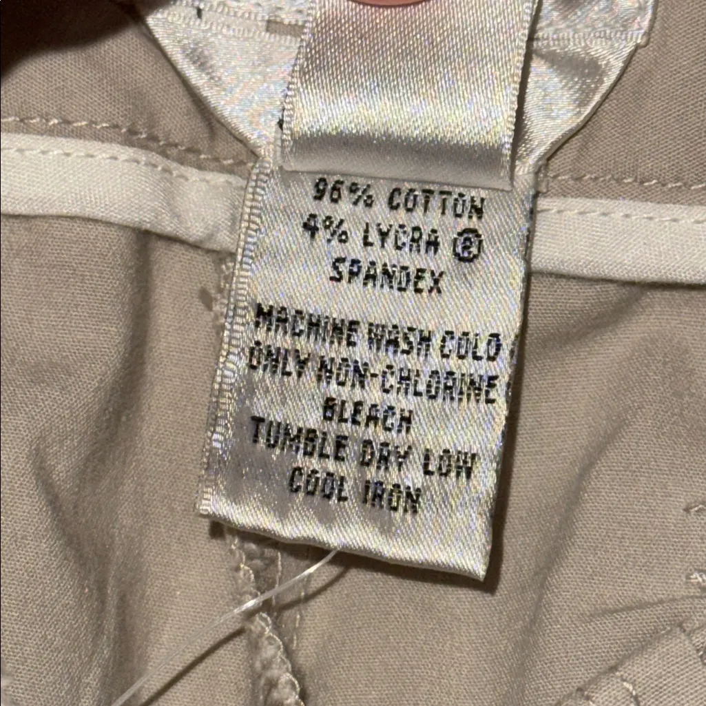 Talbots Wide Leg Crop Chino Pants Khaki Tan Women’s 4 Stretch Cotton - Image 5