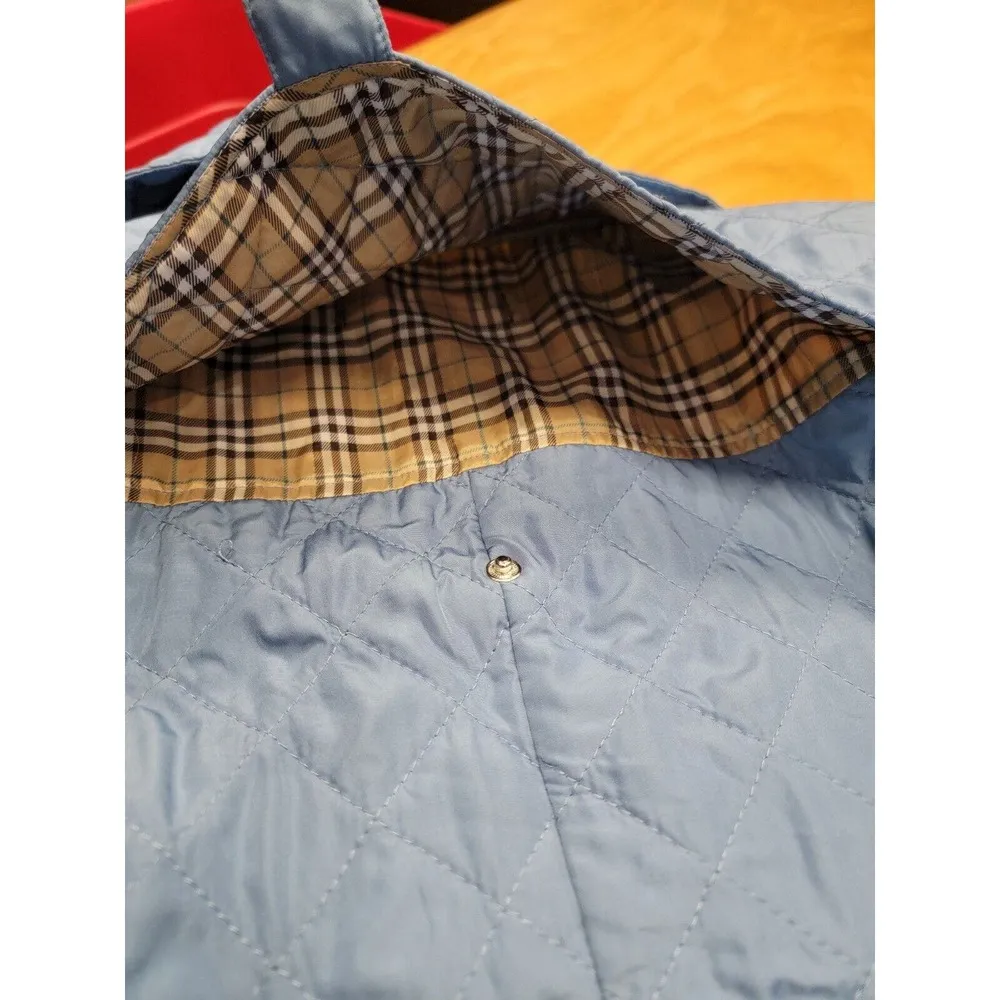 Peck & Peck Vest Women's Medium Blue Polyester Quilted Zip Front Sleeveless B77 - Image 5