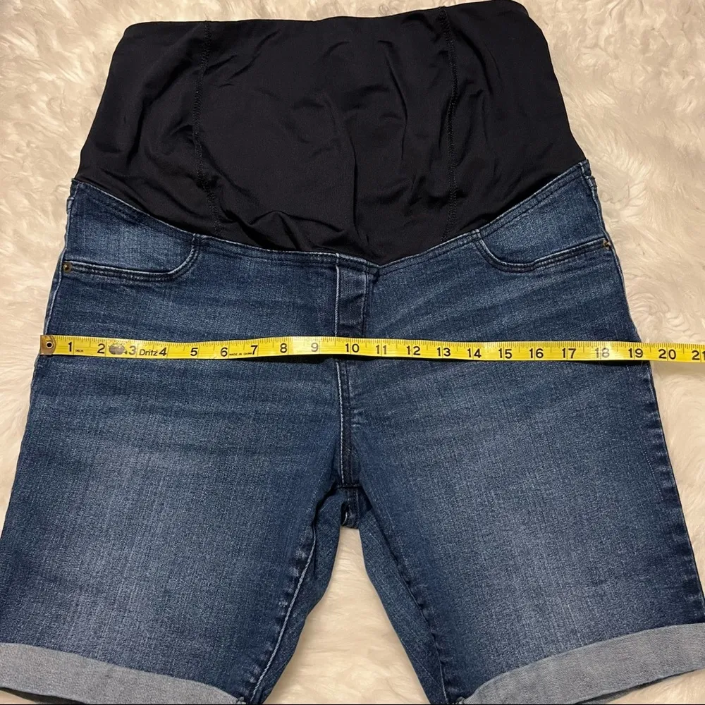 Isabel Maternity Denim Shorts Bermuda Length Size 14 - Image 7