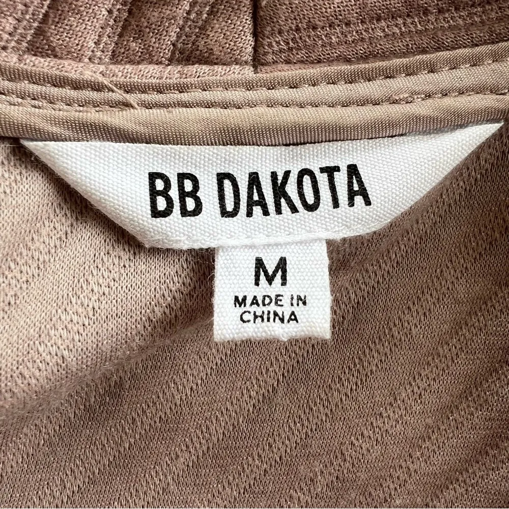 BB Dakota Place To Be Moto Jacket Dusty Mauve Ribbed Knit M Full Zip - Image 14