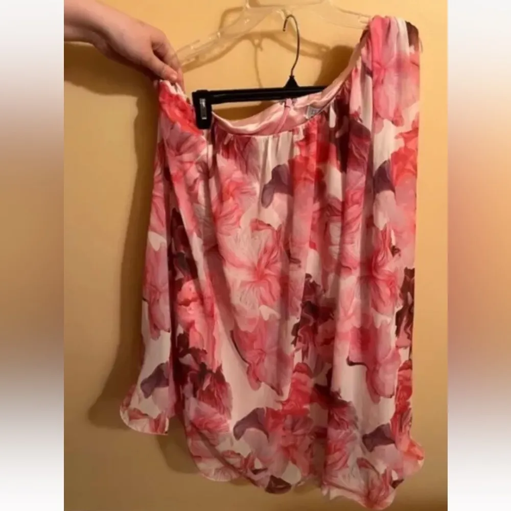 Ieena for  Floral Print One Shoulder Mini Dress in Pink Multi - Image 4