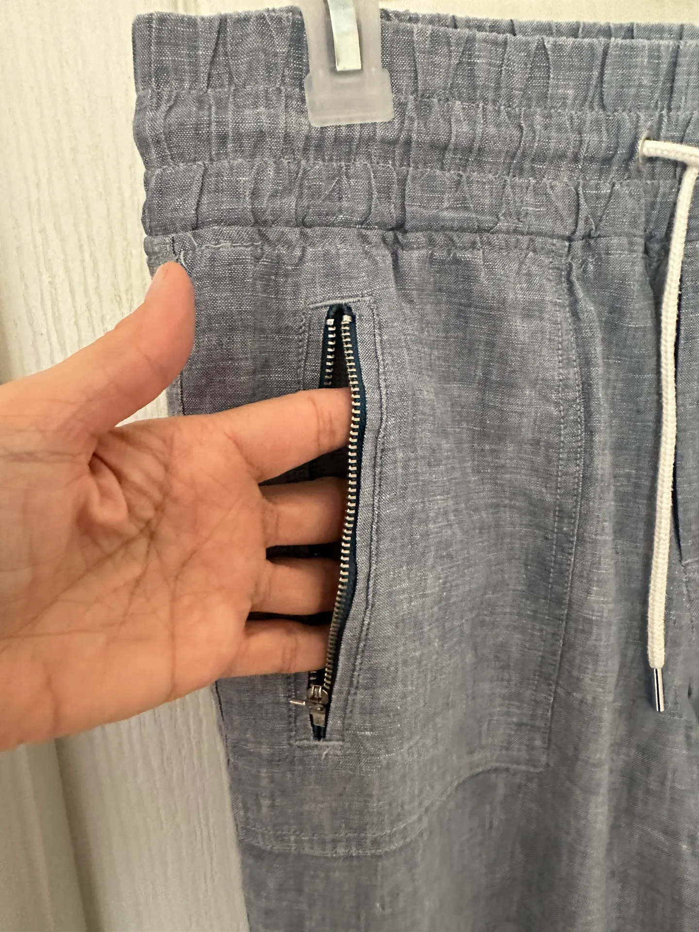 Woman’s Cabo Linen Jogger Blue Lightweight Pants Athleisure, Sz 6 - Image 5