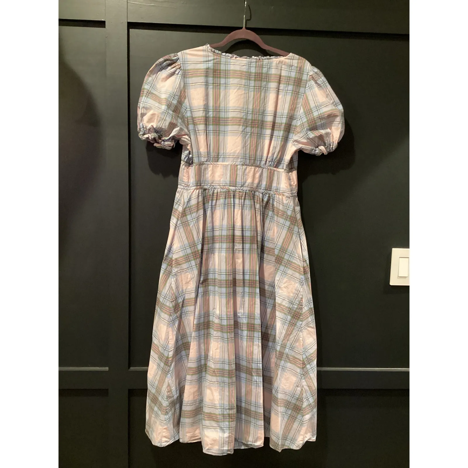 Hill House Home Sabrina Plaid Maxi Midi Dress size extra large - Image 8