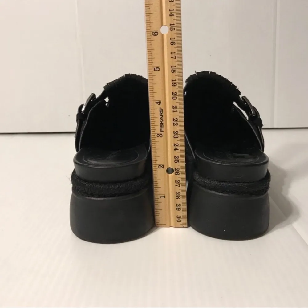 Aerosoles  Wyoming black platform faux suede slip on mules shoes size 7 1/2 M - Image 7