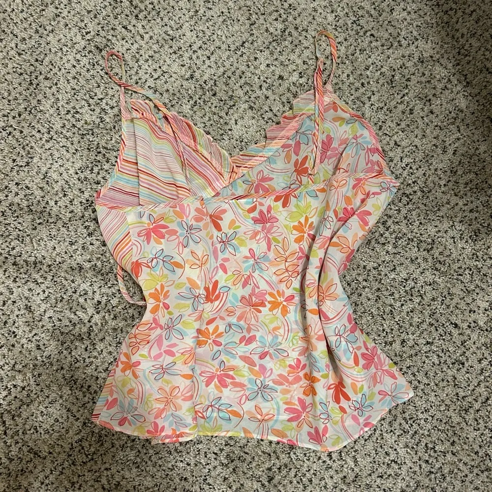 Floral Multicolor Women's Top Pink Size L - Image 2