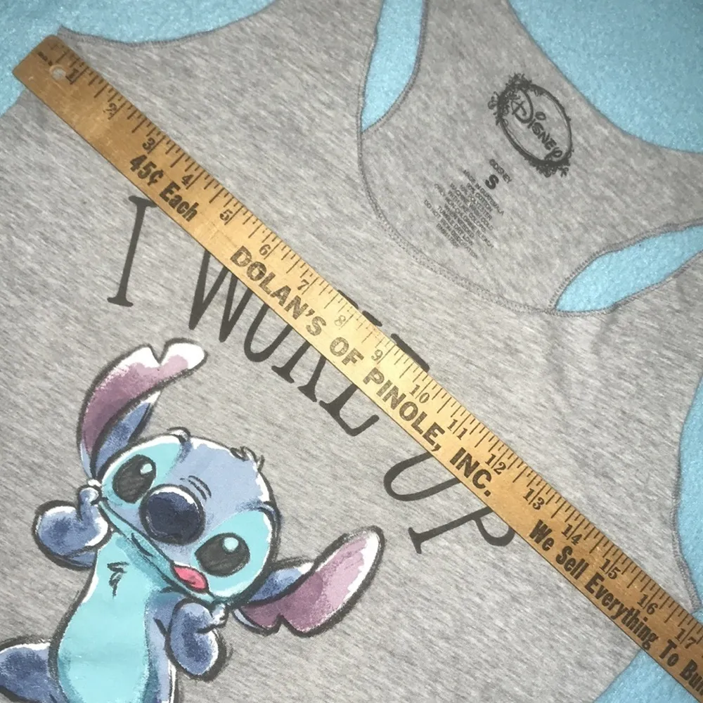 DISNEY STITCH tank top “I Woke Up Like This” racer back style graphic size S - Image 6