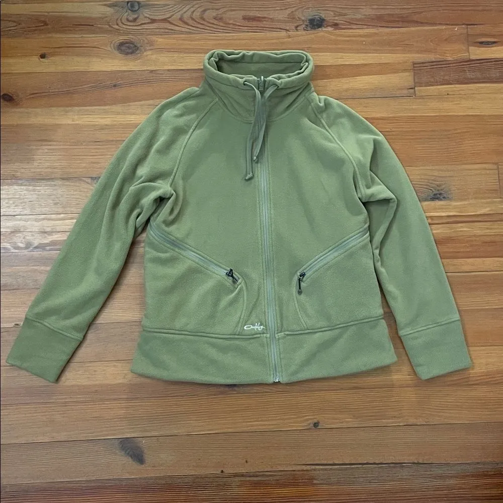 Oakley Olive Green Full Zip Fleece Jacket Womens Size XL Outdoors - Image 3