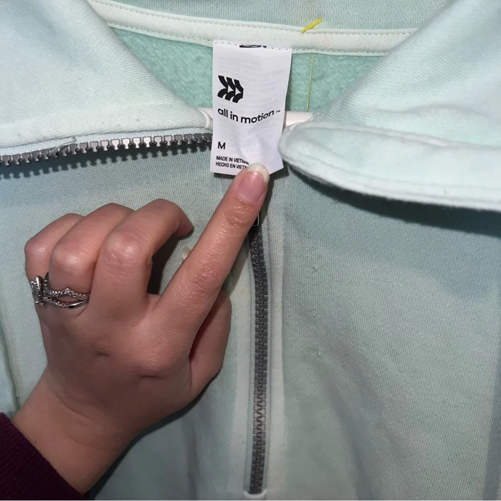 All in Motion Light Green Women's Half-Zip Hoodie - Image 4