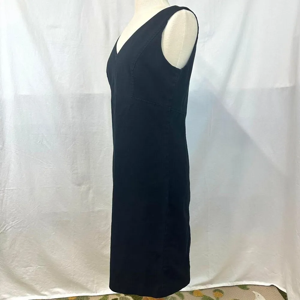 TALBOTS Black Sheath Dress Sleeveless Lined Womens 10 Office Siren Work Cotton - Image 3