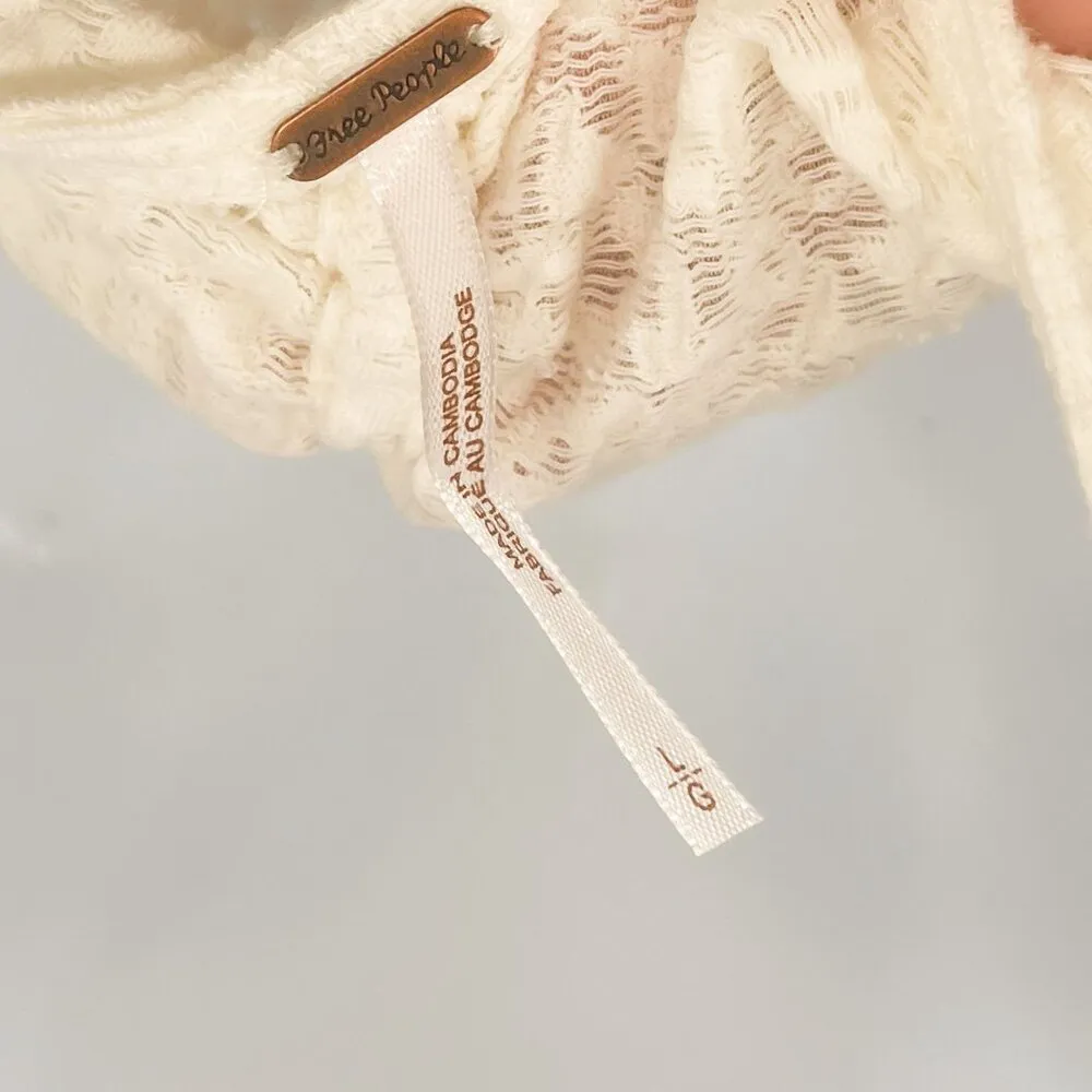 Free People Lace Ruched Love Her Tank Top Cami Ivory White Gardenia - Image 11