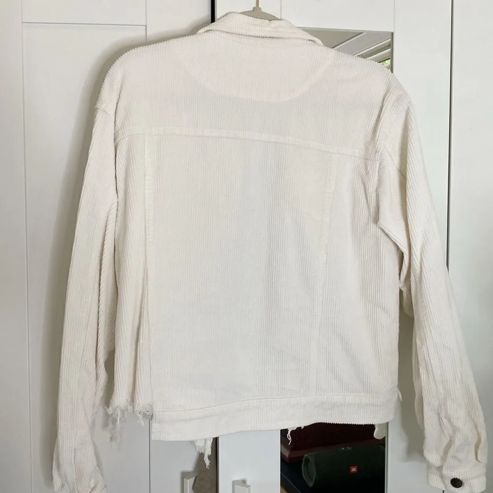 POL corduroy distressed raw hem 90s inspired jacket - Image 6