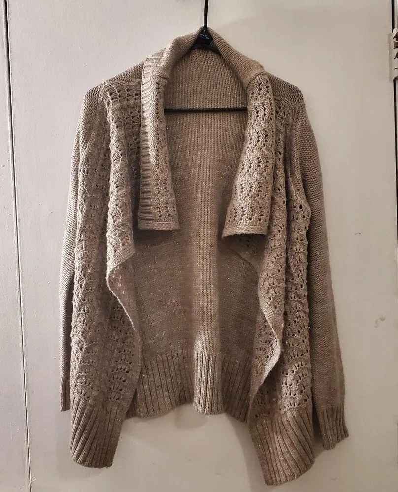🔥SALE🔥American Eagle Grey Open Front Over Sized Knit Cardigan M - Image 10
