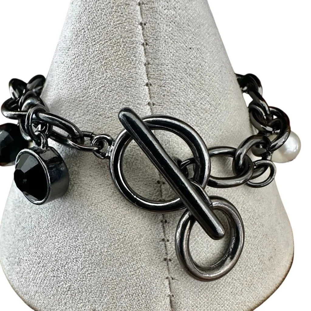 Guess Gunmetal Heart Charm Bracelet - Image 8