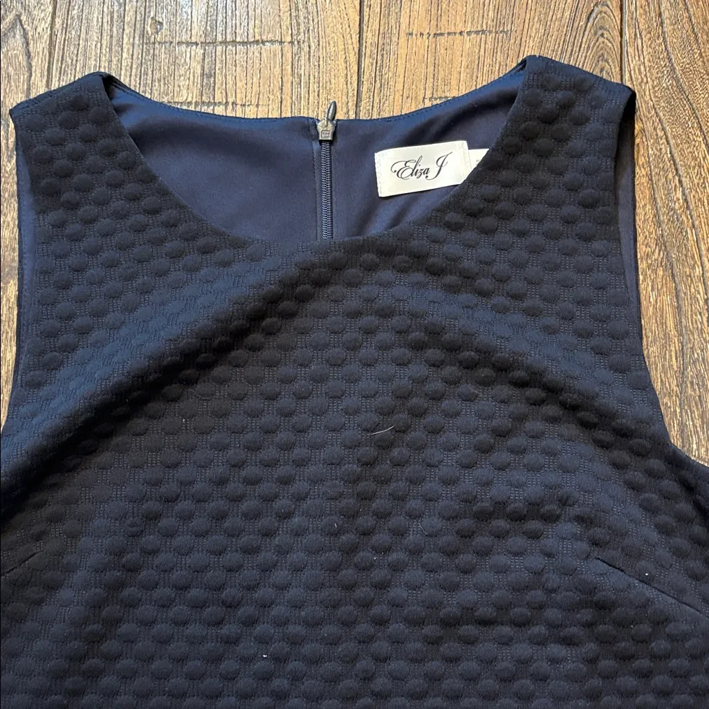 Eliza J Colorblock Jacquard Shift Dress Black Fuchsia Pink 14 EUC - Image 3