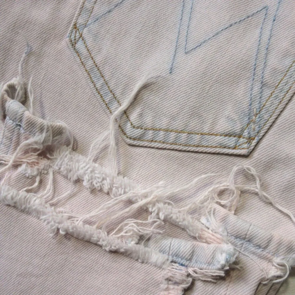 NWT Mother Tomcat Ankle in Dunked in Trouble Straight Crop Stretch Jeans 27 $268 Pink - Image 12