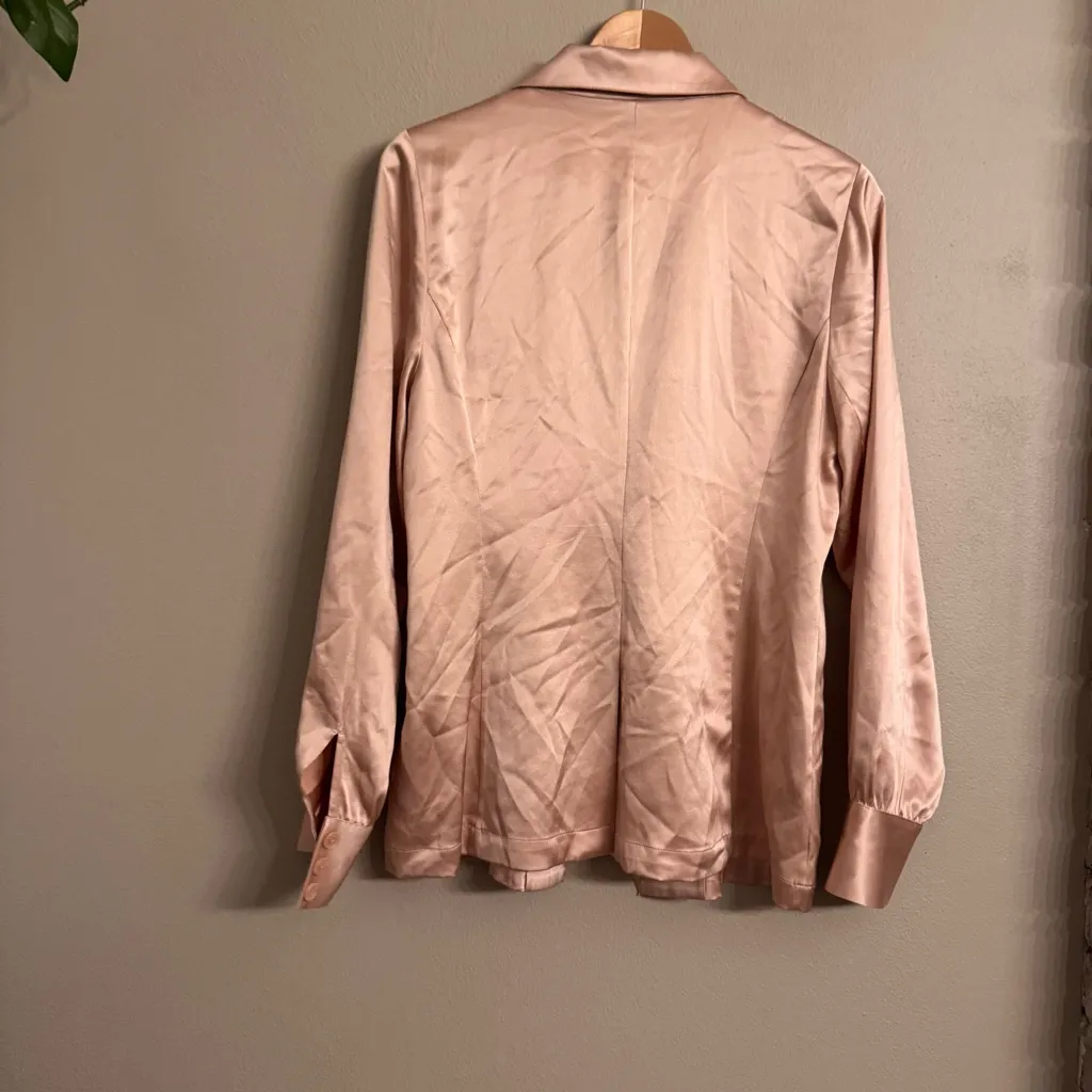 ANINE BING Silk Satin Isabella Blazer Blouse‎ - Image 4