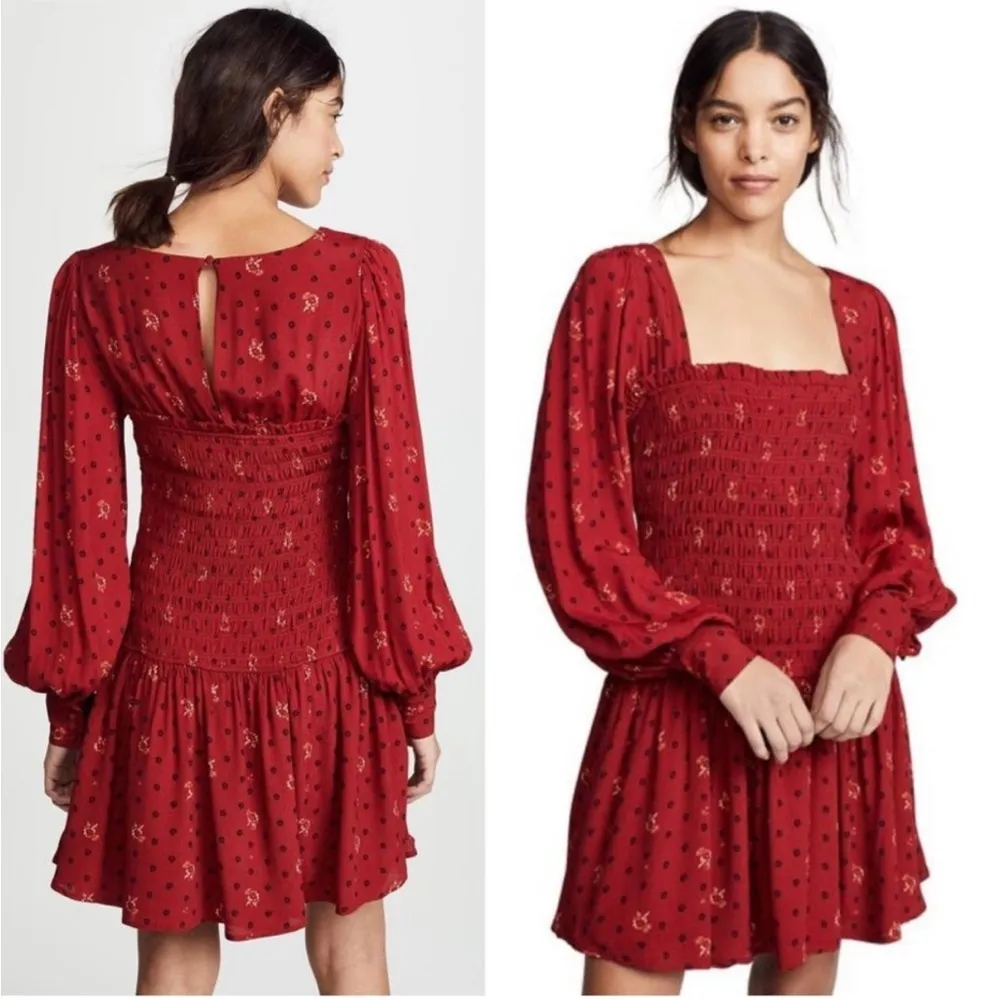 Free People Two Faces Mini Dress in Ruby Combo Size XS - Image 2