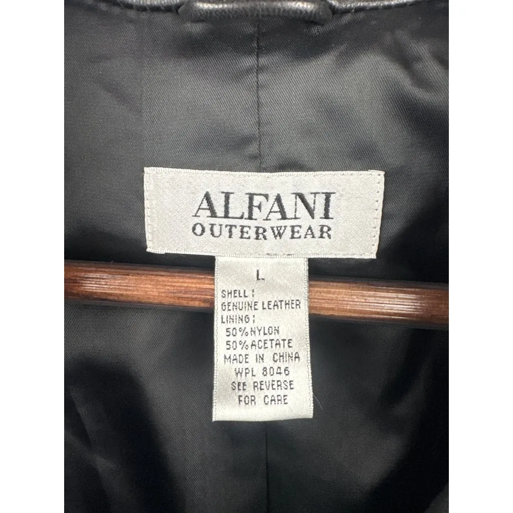 Women’s Alfani Outerwear Large Black Leather Overcoat - Image 5