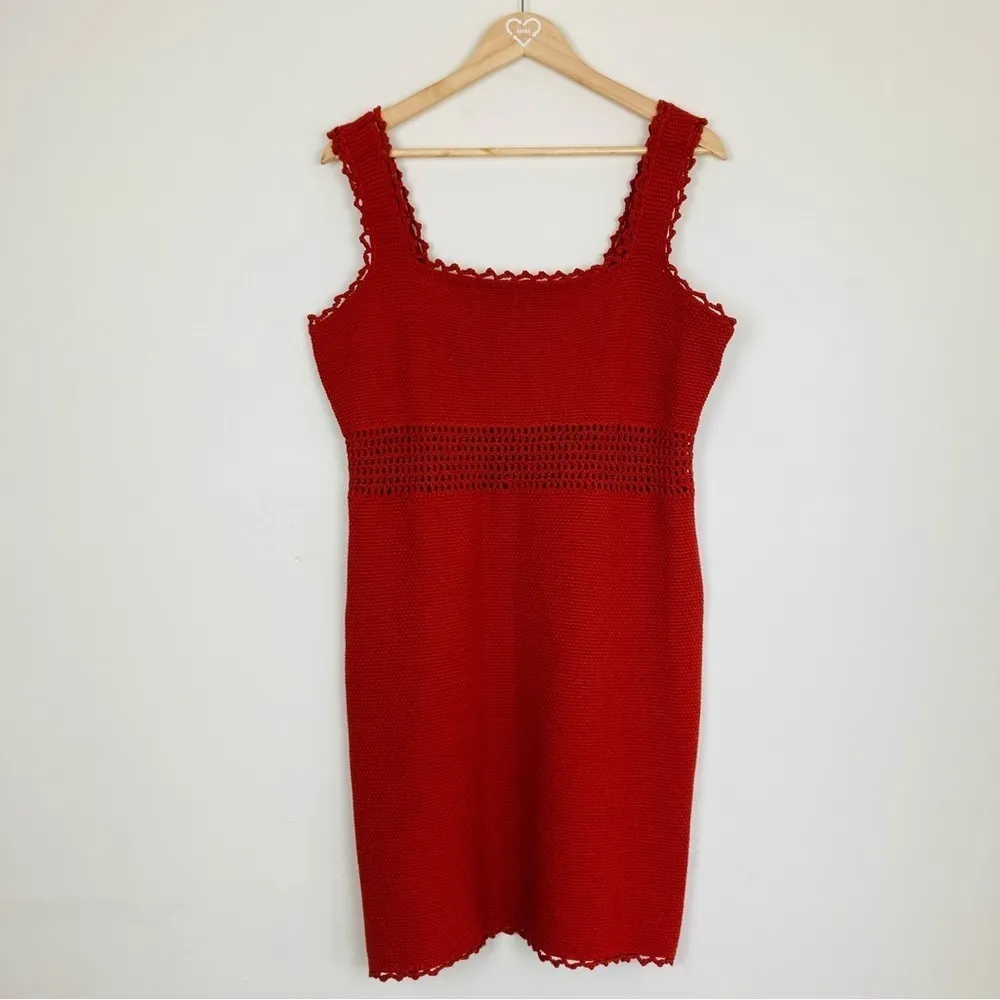 Rebecca Taylor orange crochet tank dress size XL - Image 2