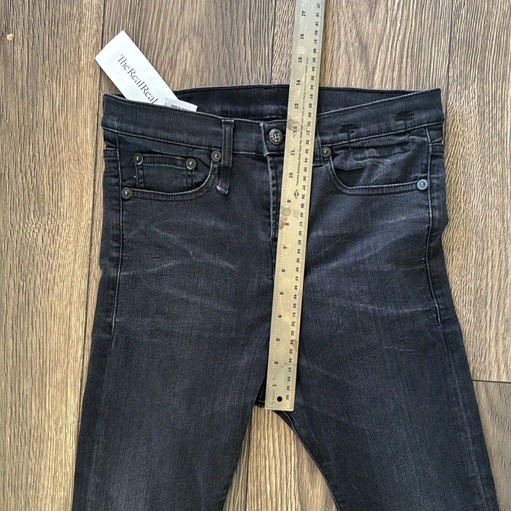 R13 The Drop Black Denim Jeans size 27 - Image 12