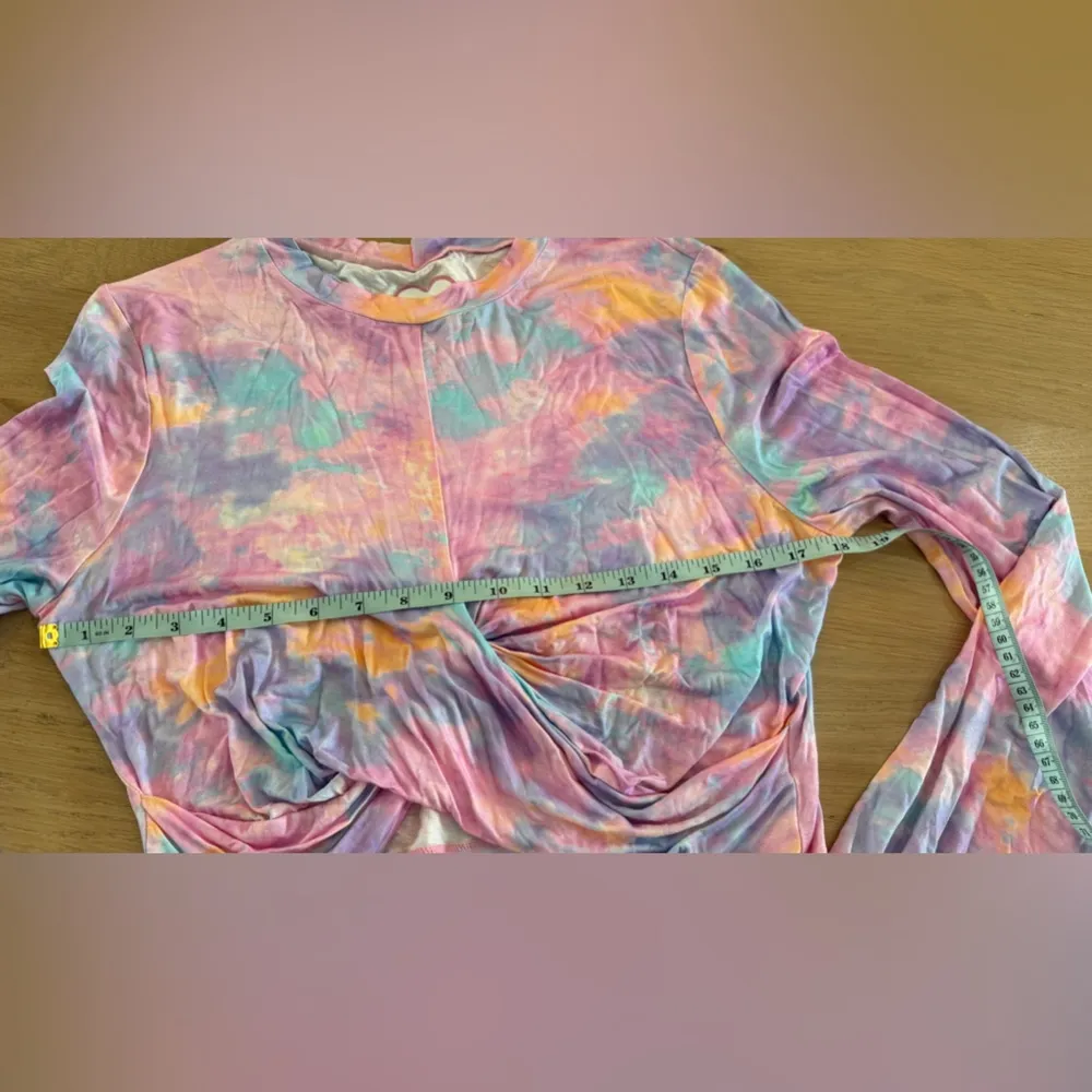 LoveShackFancy X Beach Riot Marley Cropped Top Rainbow Tie Dye size XL - Image 8