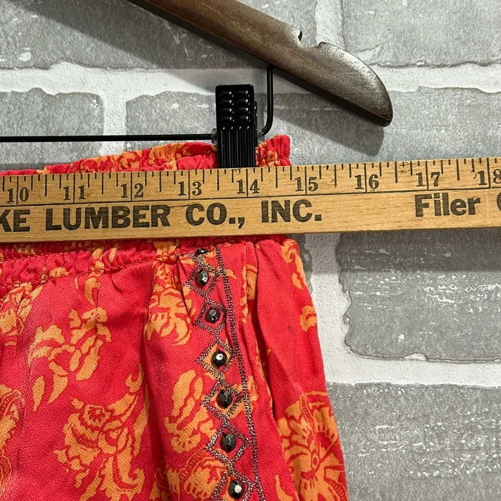 Free People San Paolo Boho Studded Embellished Drawstring Shorts Womens Medium - Image 6