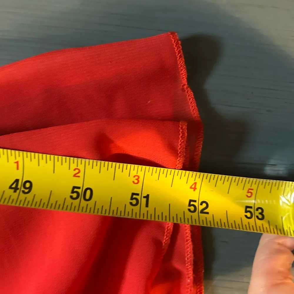 ePretty Chicago Orange Maxi Tiered Dress | Size Medium Red - Image 13