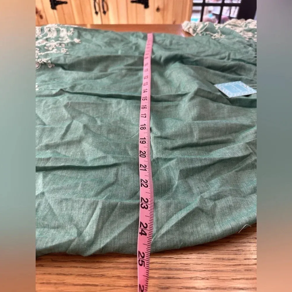 Hayden Los Angeles NWT green embroidered square neck babydoll dress tie back XL - Image 13