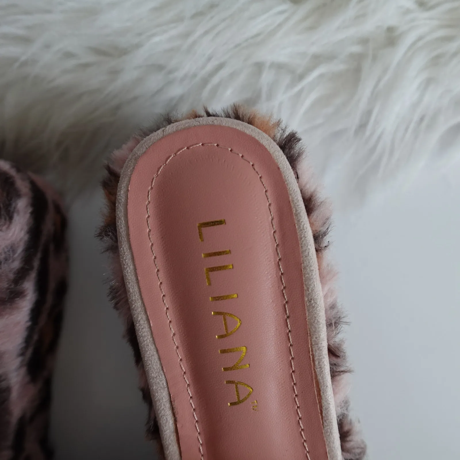 Liliana Cute Fuzzy Y2K Aesthetic Pink Fluffy Leopard Platform Slide Sandals - Image 12