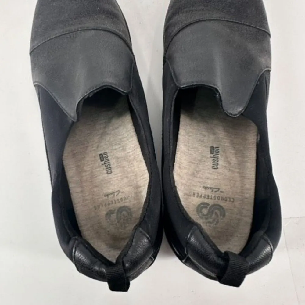 Clarks Sillian Holly black flats slip on‎ shoes Cloudsteppers size 7.5 - Image 11