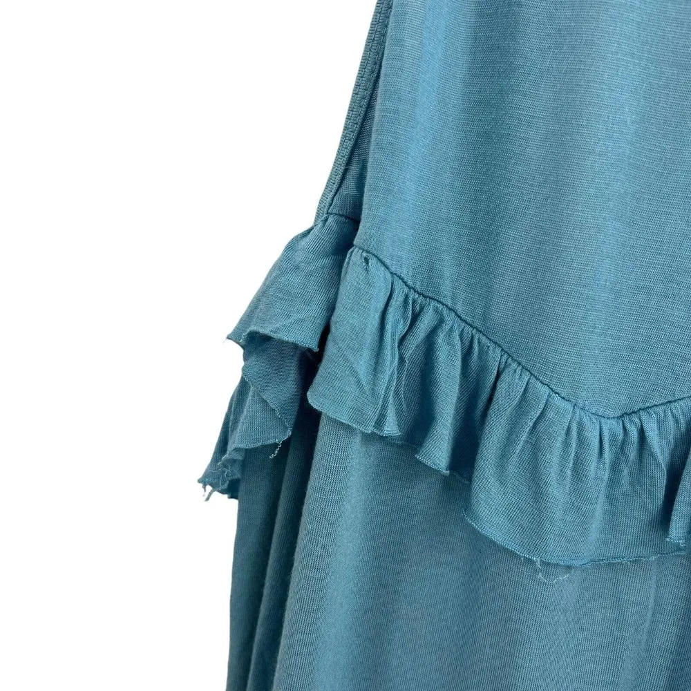 LAMade Blue Ruffle Tank Small New - Image 2