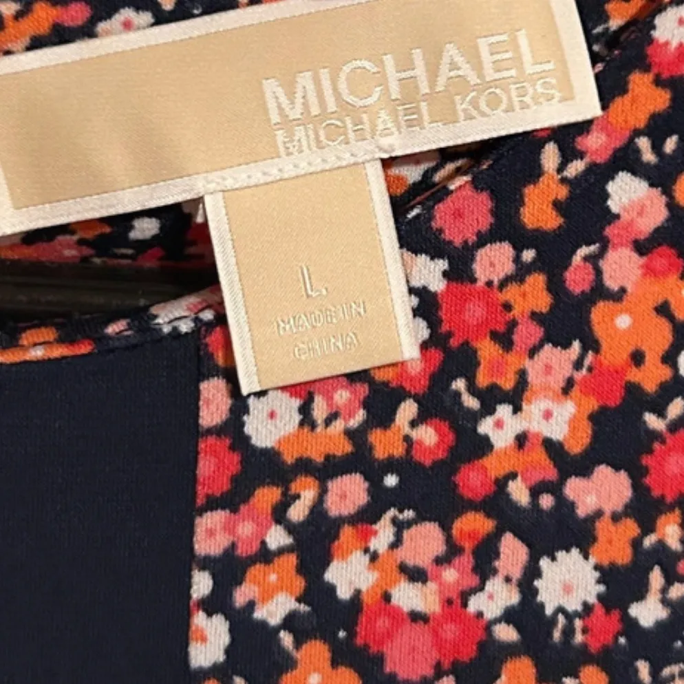 Michael Kors Black and Red Floral Mini Dress - Image 3