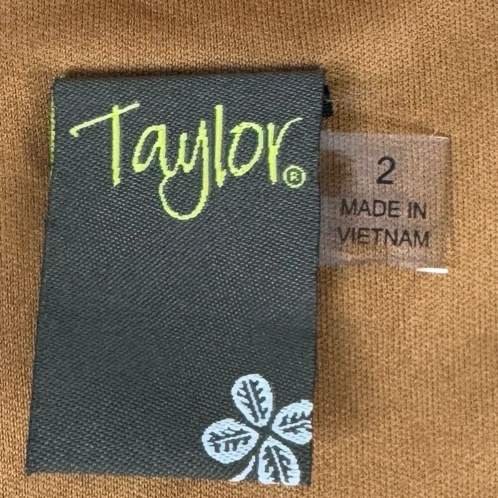 Taylor Women's Orange Polka Dot Ruffle Midi Dress Size 2 Party Cocktail - Image 6