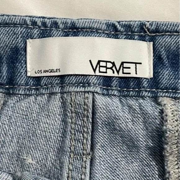 VERVET Distressed Tie Waisted Belted Jeans High Rise Size 27 Blue - Image 3