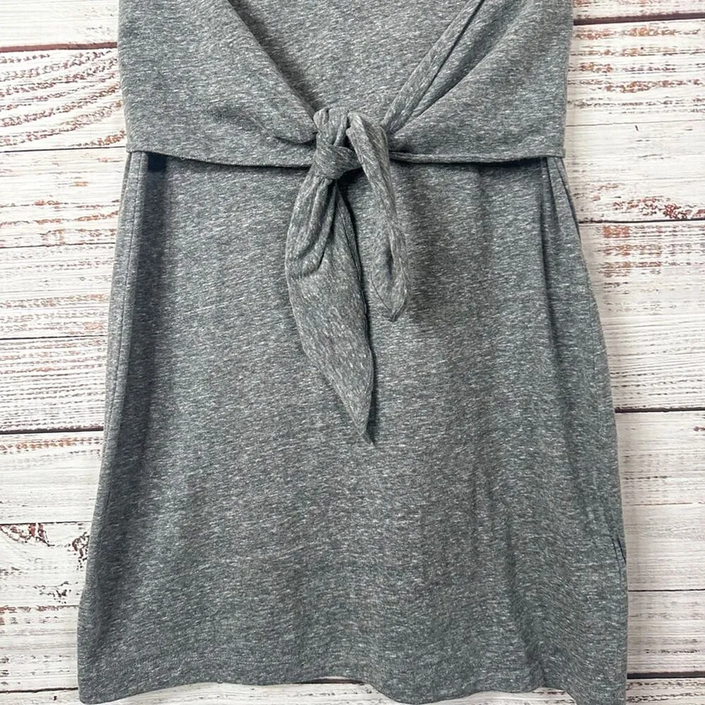 Club Monaco Gray Asymmetrical Knot T-Shirt Dress, EUC, Small, MSRP $99 - Image 2