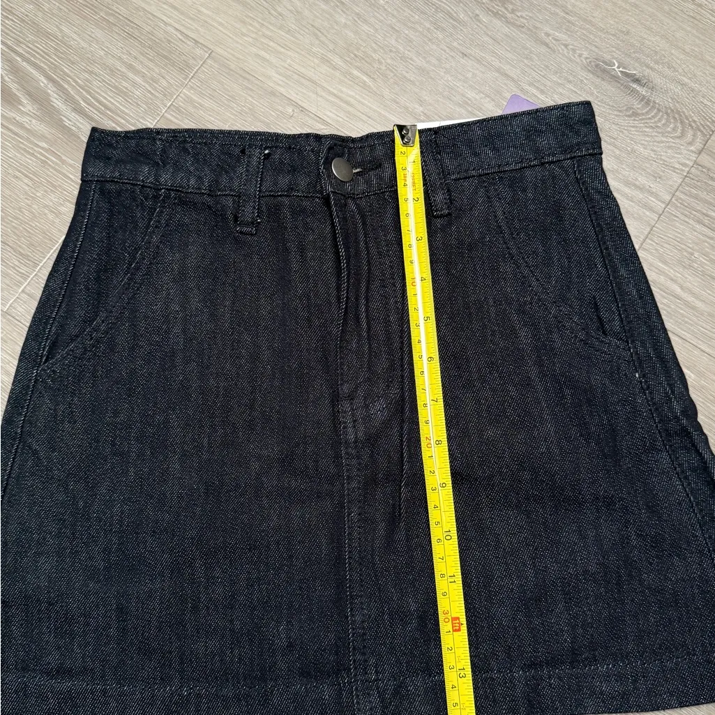 dark selvedge denim inspired skirt skort Black Size 2 - Image 4