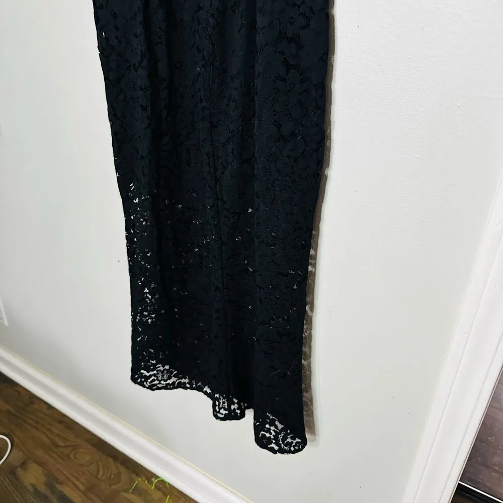 TALULAH La Maison Closer To You Black Lace Sleeveless V-Neck Midi Dress Size M - Image 11