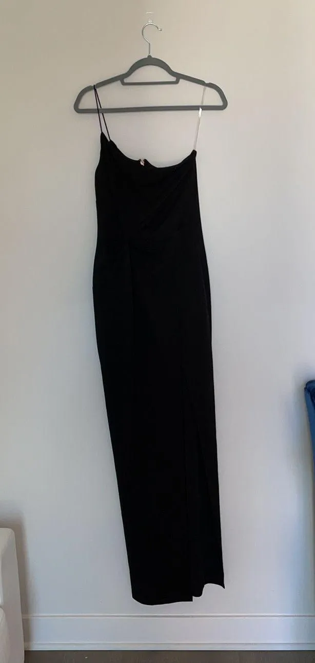 Lust One Shoulder Gown - BLACK - Image 3
