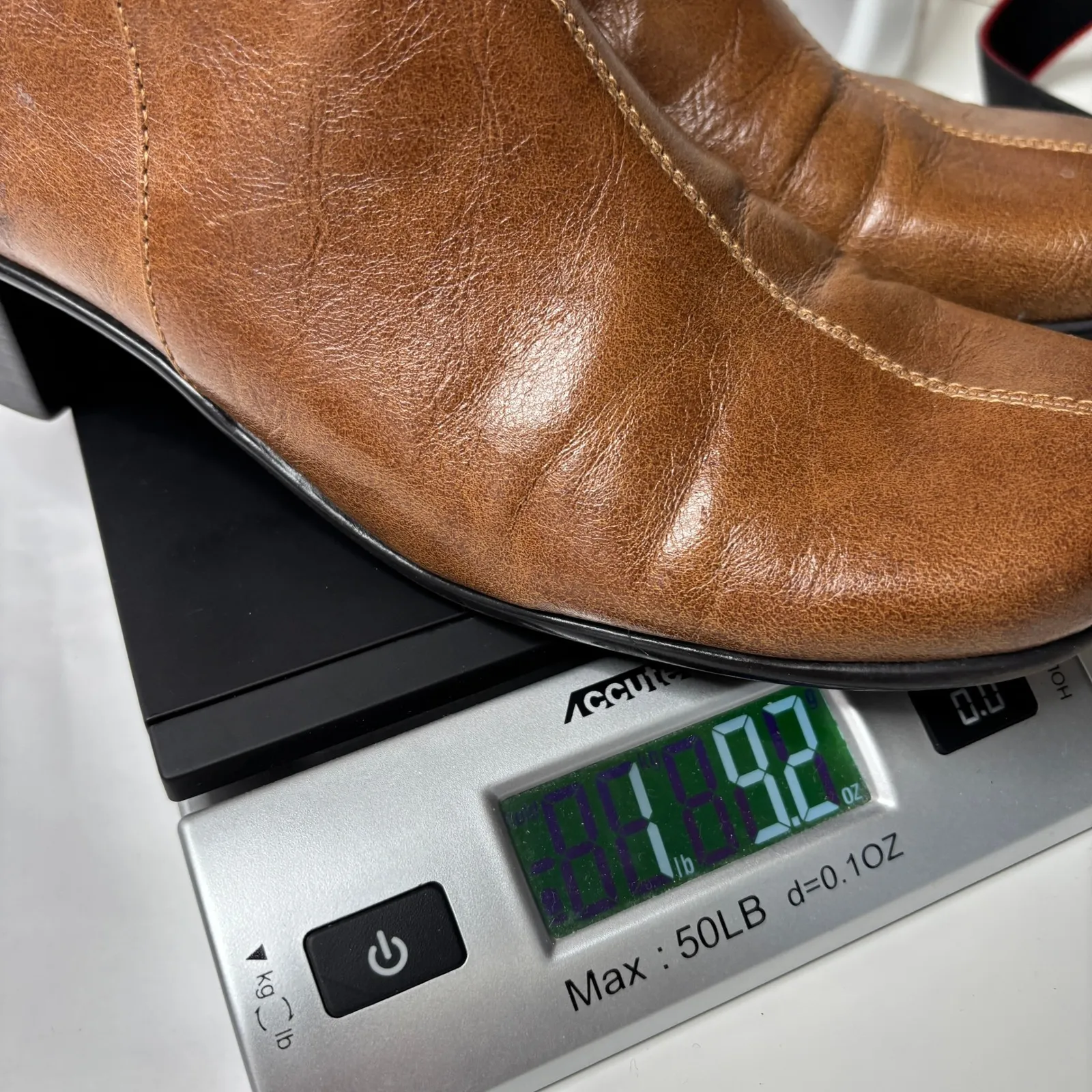 VTG Faux Leather Cognac Brown Square Toe Ankle Boots 90s Y2K Womens 9 SEE - Image 9