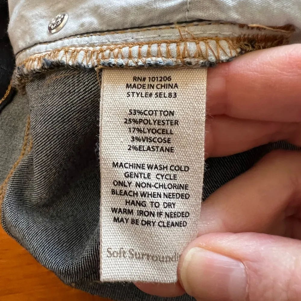 Soft Surroundings Supremely Soft Jeans NWT High Rise Skinny Ankle Dark Wash 22W - Image 15