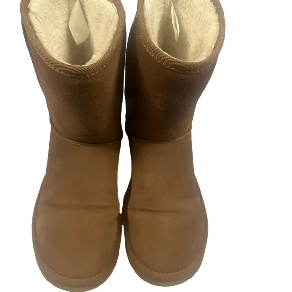 Leather Suede Fur Lined Winter Snow Boots Mid - Image 4