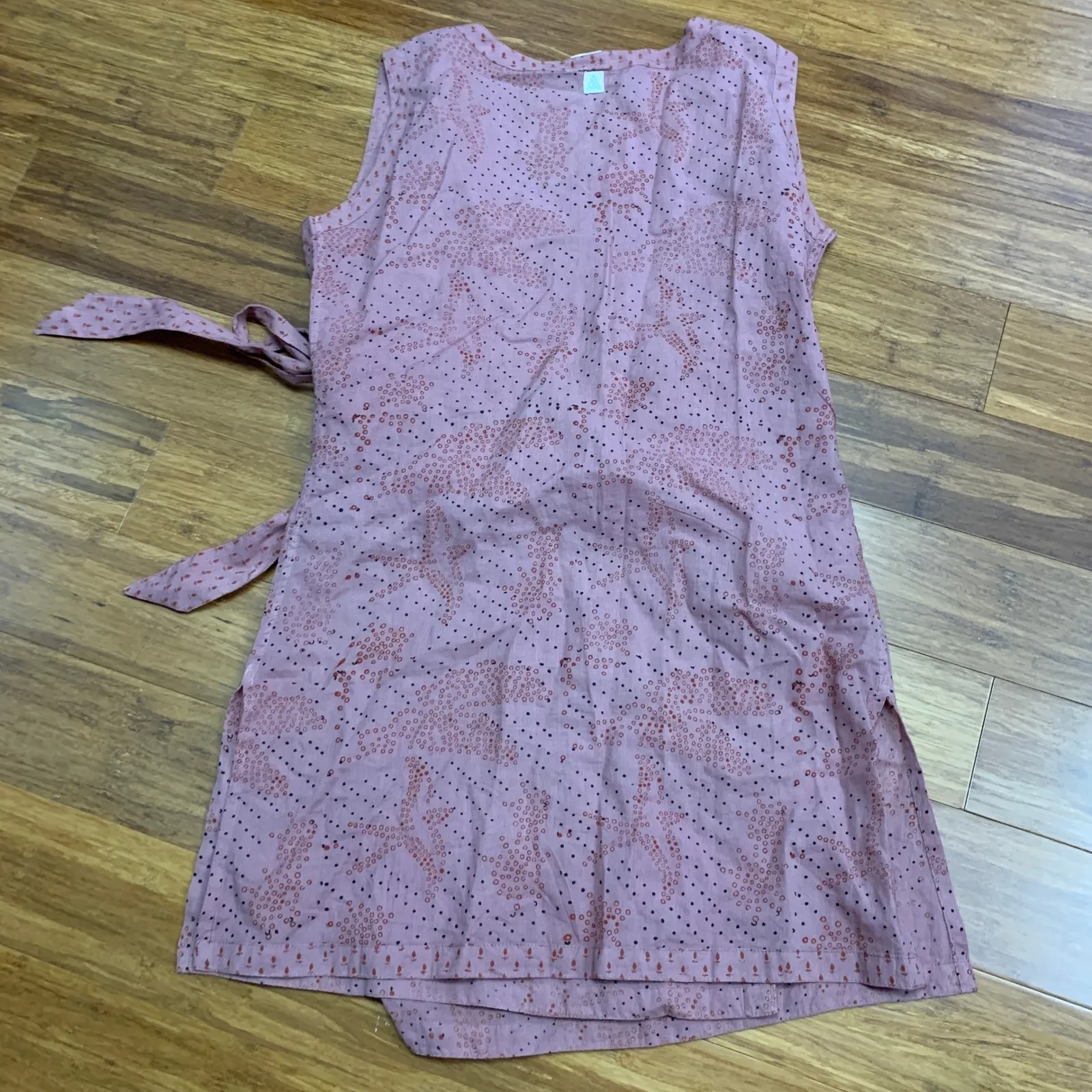 Soma Organic Cotton Wrap Top Pink Sleeveless‎ Summer Casual Lightweight Size XS - Image 5