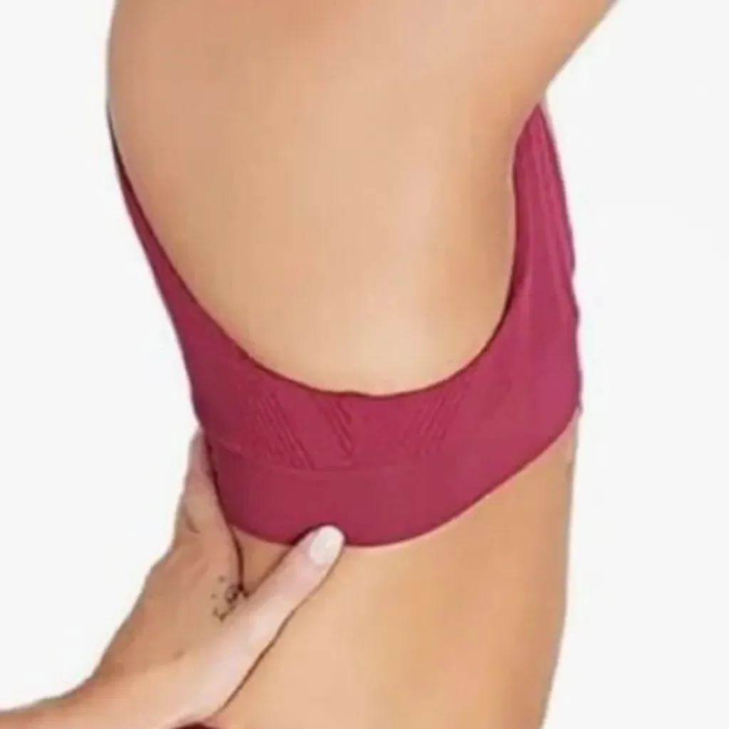 L*Space Pointelle Rib Court Bikini Swim Bottom Womens XS Cabernet‎ Burgandy NEW - Image 3