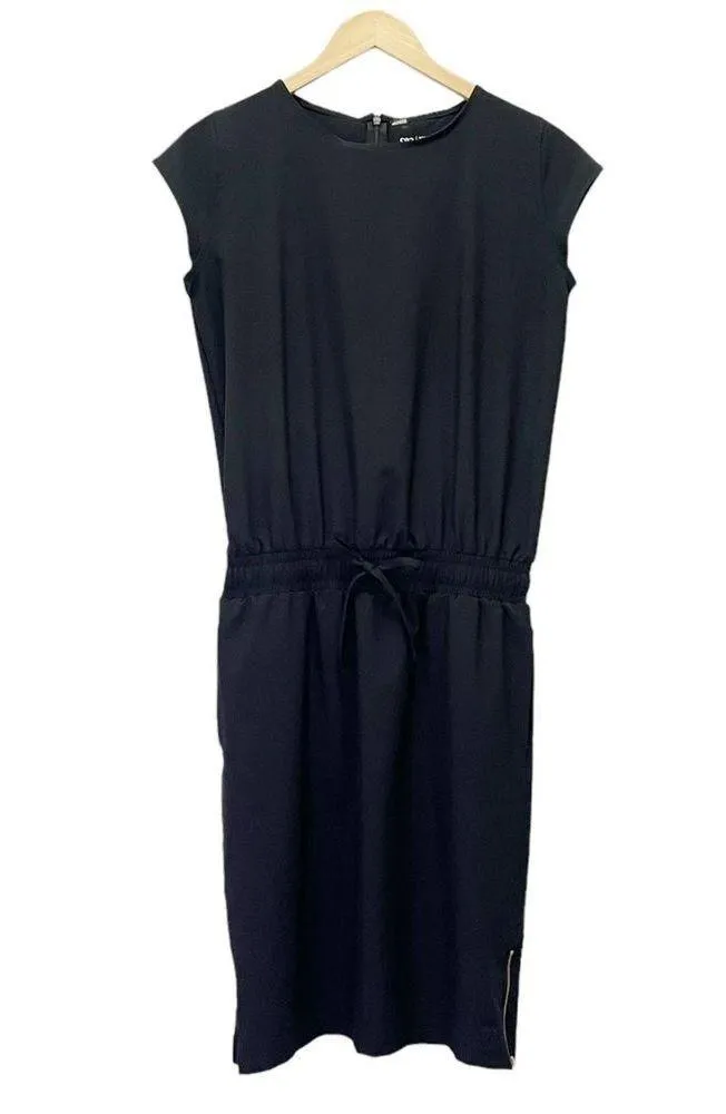 Albion Fit Going Places Cap Sleeve Athleisure Dress in Black Size ST Small Tall - Image 2