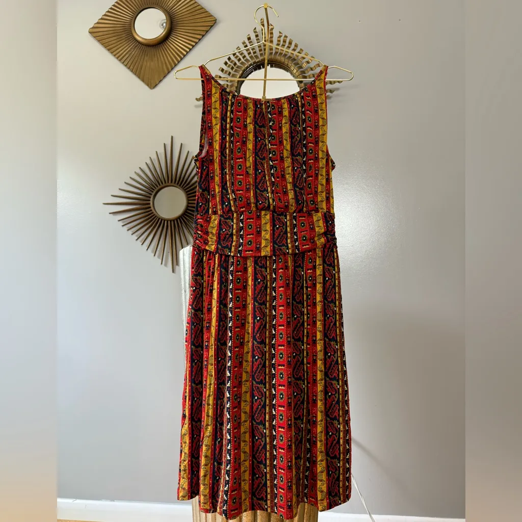 Lucky Brand Red and Yellow Printed Dress - Image 5