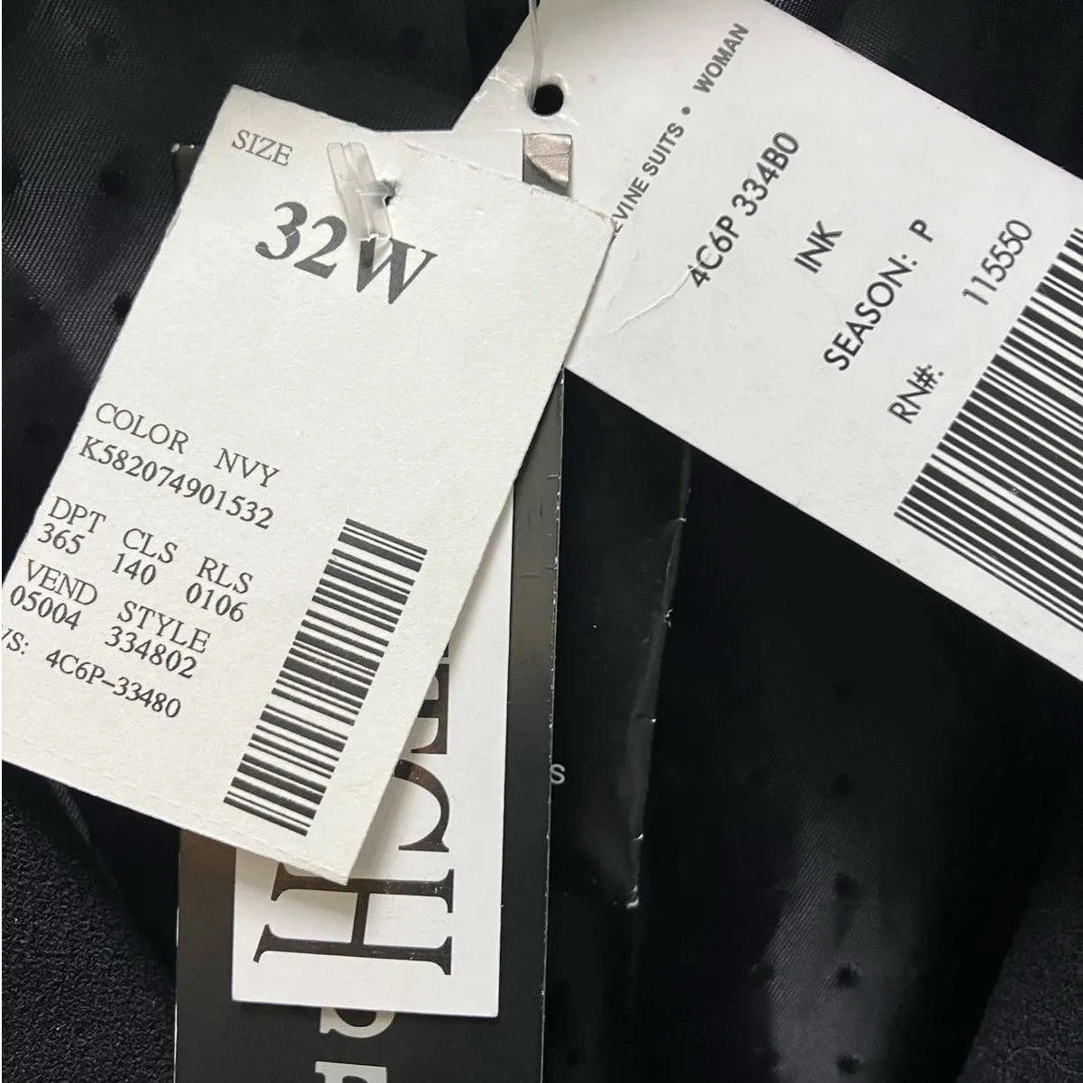 Larry Levine Suits 3-Piece Ensemble Coat Skirt Pant Navy Size 32W New - Image 11