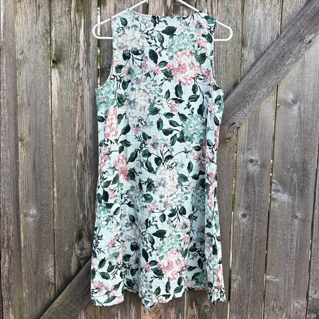 EUC J. Jill Love Linen Hydrangea Sleeveless A Like Dress Petite Small Size undefined - Image 9