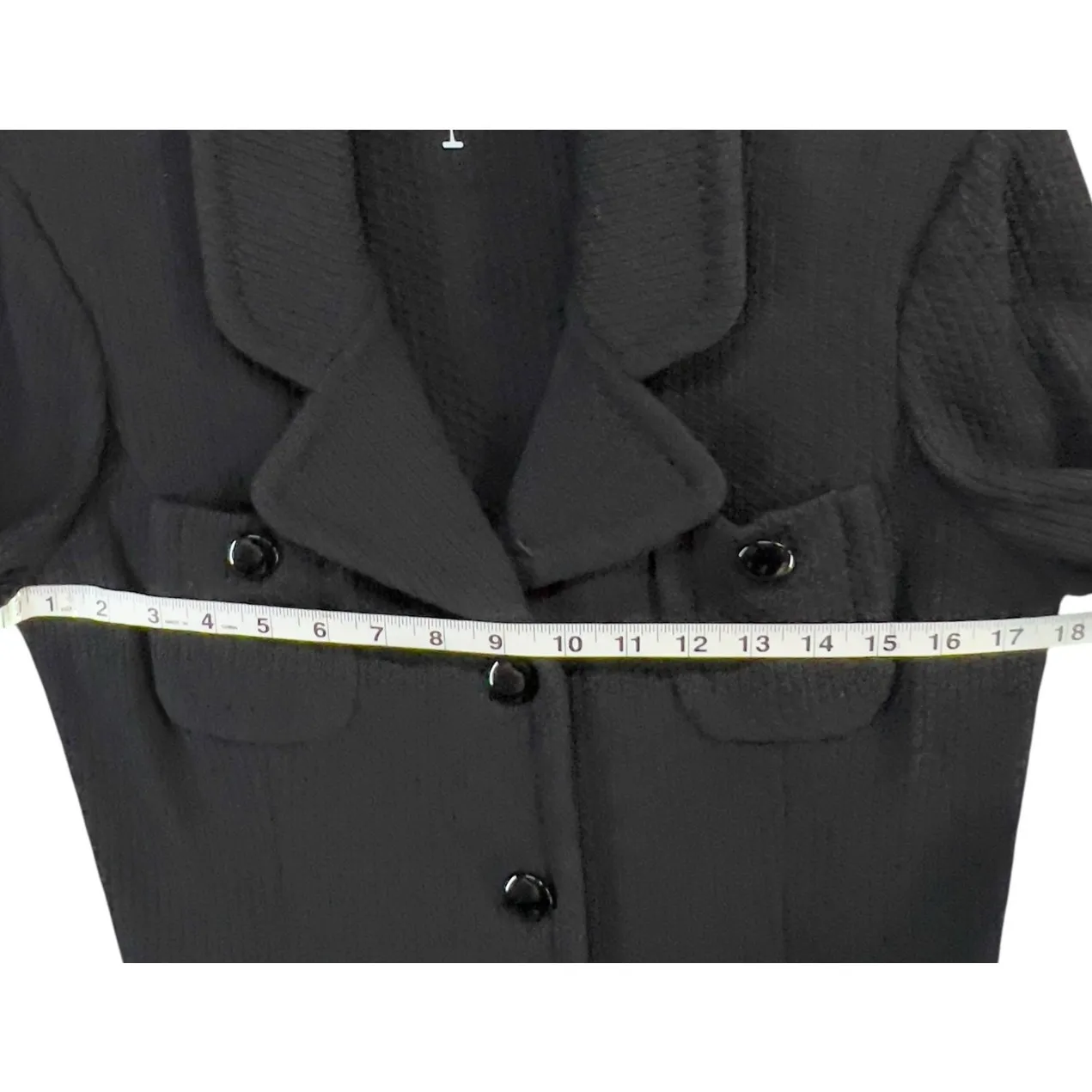 St John Caviar Santana Knit Blazer Jacket Women 6 Black Button Pockets Old Money - Image 8